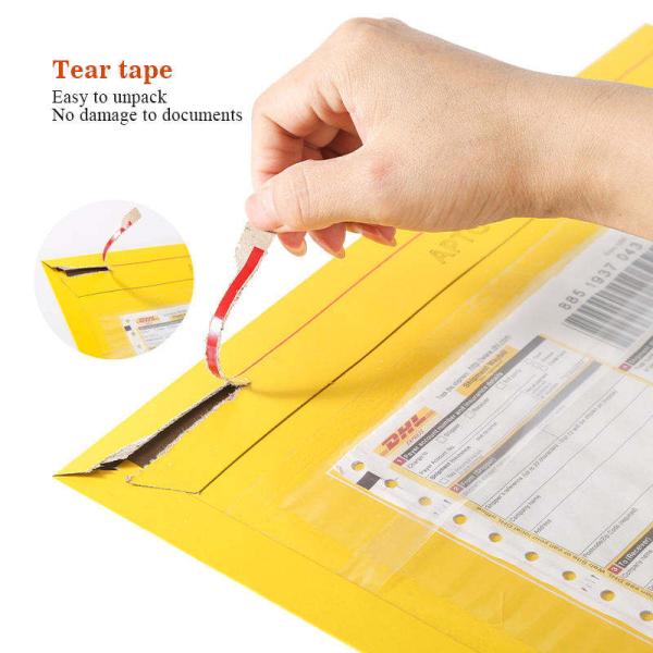 Yellow Rigid Cardboard Envelopes Customized Document Mailing Envelope Lightweight For Express Delivery