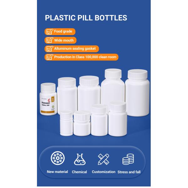 Logo Acceptable Empty Plastic Medicine Bottle for Capsule Tablets Vitamine Storage