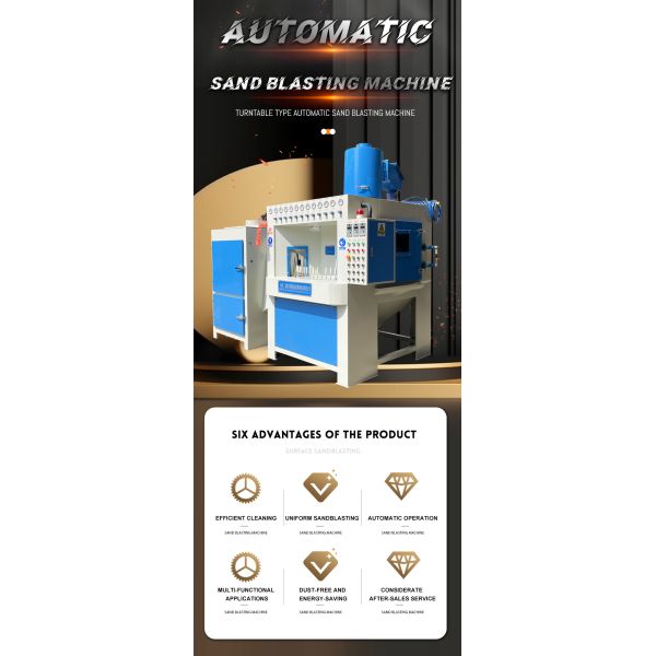 Automatic Sandblasting Machine Turntable Type with 12PCS Boron Cabide Nozzle