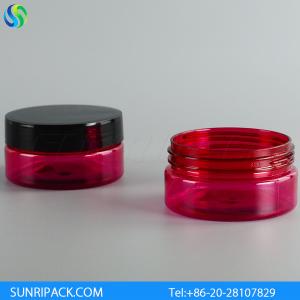 Buy cheap 80ml red plastic jar, 2.5oz semi-red PET jar, 80ml red mouth plastic jar product