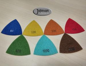 China Green Triangle Corner Diamond Floor Polishing Pads , Electroplated Metal Bond Pads on sale