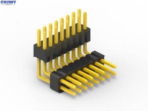 China Gold Flash 3U '' Circuit Board Pin Connectors , Double Plastic Right Angle Pcb Connector on sale