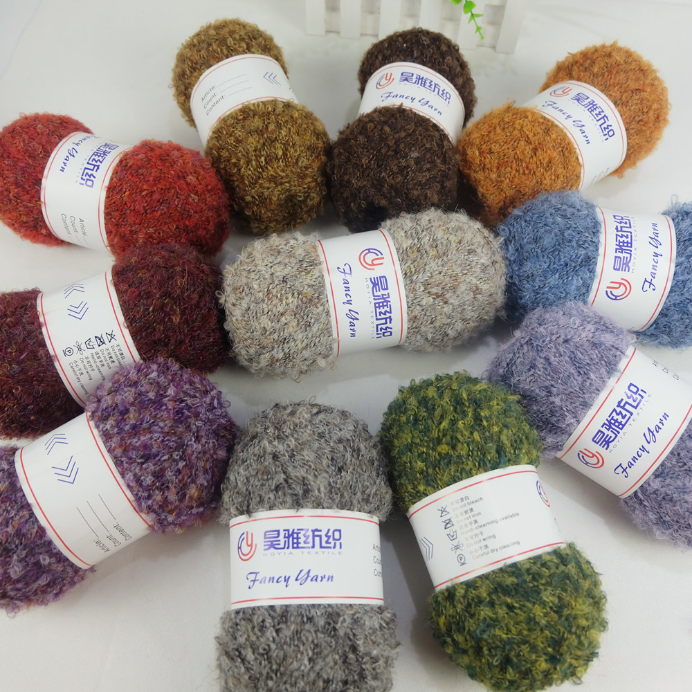 Blended Loop Yarn Recycled Polyester Imitate Alpaca Wool Yarn