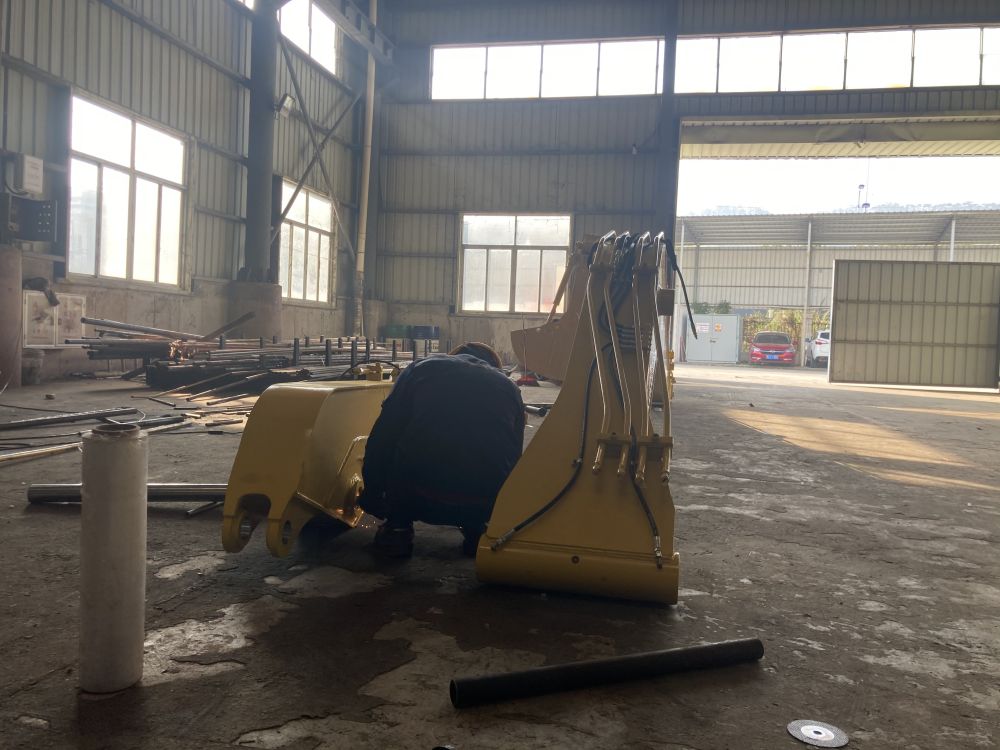 Excavator extension arm for foundation pit, caisson, basement excavation