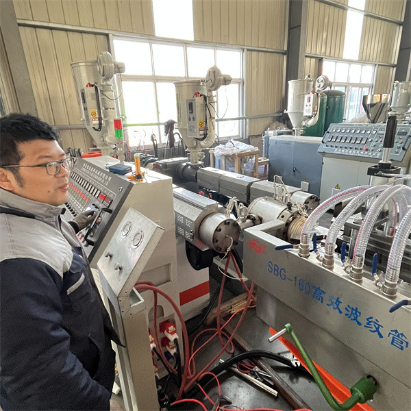 PVC Corrugated Pipe Extrusion Line Double Wall For Drainage Pipe