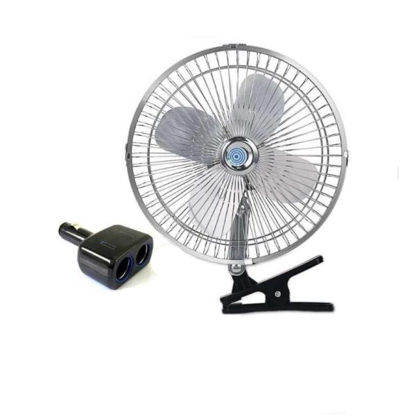 Portable Plastic Car Fan For Car Cooling With Cigarette Lighter Strong Wind