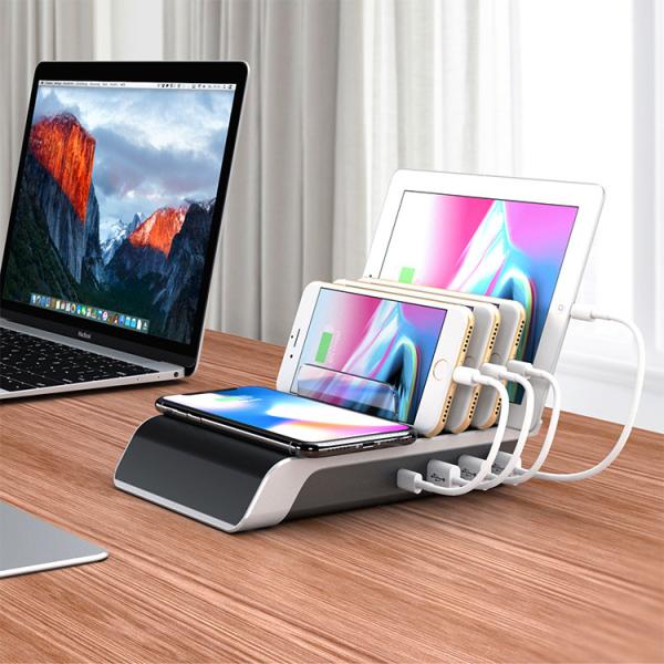 Quality 5 In 1 45W Type C USB QC QI Wireless Charging Station for sale