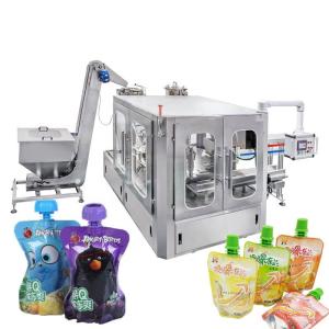 Buy cheap Automatic 4 Nozzles Stand Up Pouch with Spout Liquid Filling Capping Machine for Juice product