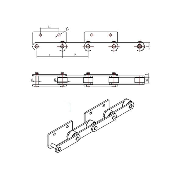 ZYL1500 ZYL2000 Heavy Duty Conveyor Chain Double Pitch Stacker Reclaimer Chain