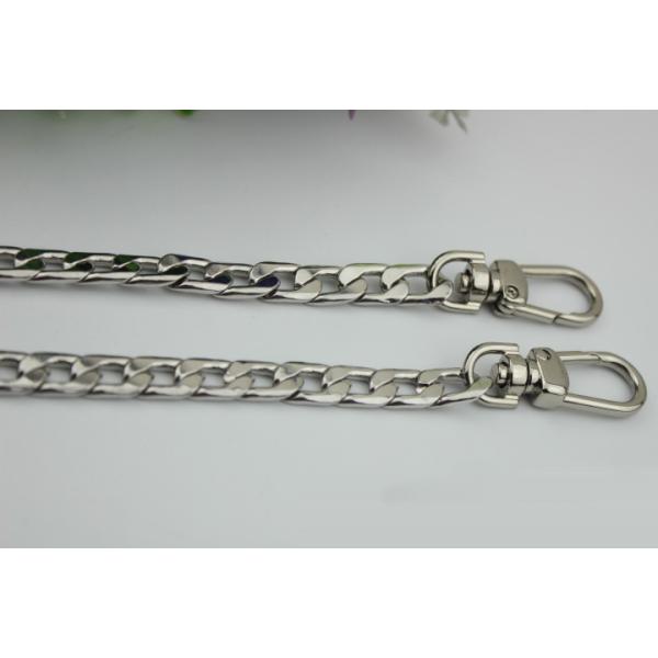 High quality iron material full length 120 mm flat shape gold chain sling bag with snap hooks
