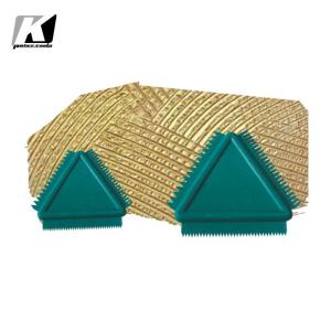 Buy cheap Triangular Green Rubber Graining Comb , Sturdy Plastic Paint Scraper product
