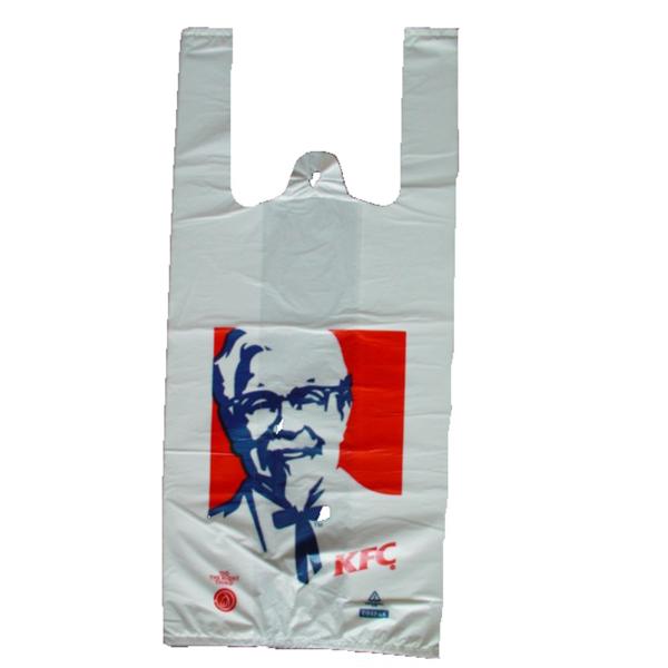 Printed HDPE / LDPE / LLDPE Plastic Shopping Bag With Die Cut Handles