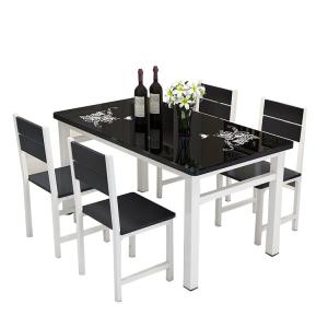 China Modern Tempered Glass Top Dining Room Table High Temperature Resistant on sale