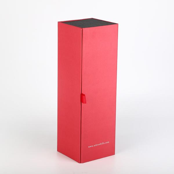 Collapsible One Piece Wine Bottle Gift Box Packaging For Weddings Anniversaries