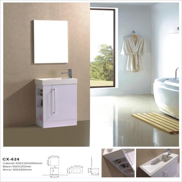 Quality Side Open MDF Bathroom Cabinet With Mirror , Stand Alone Bathroom Vanity for sale
