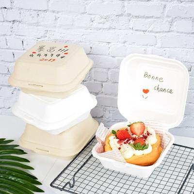 Quality SGS Flexo Or Offset Biodegradable Takeaway Boxes Wheat Straw Food Tray for sale