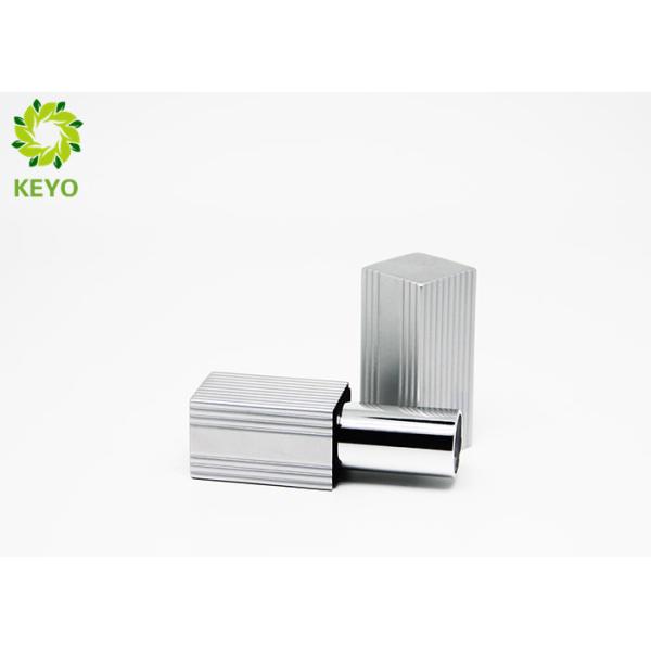 Silver Color Personalized Lipstick Tubes Square Shape With Strong Magnet