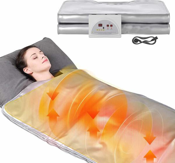2 Zone Far Infrared Spa Heated Thermal Blanket Multifunctional