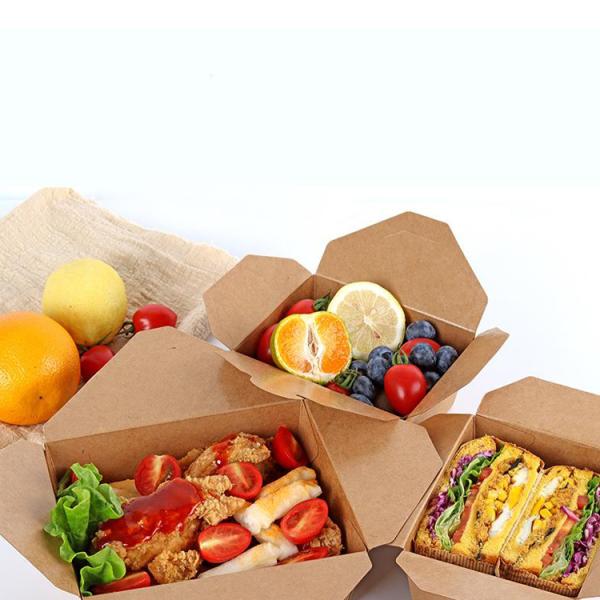 Custom CMYK Printing Kraft Cardboard Take Away Paper Box for Picnic Food Packaging