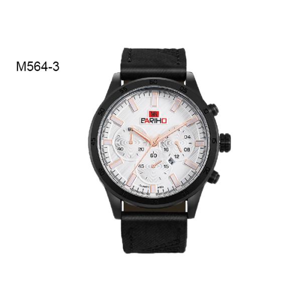 Shake Proof Quartz Analog Wrist Watch 42mm-45mm Case Diameter Long Life Span