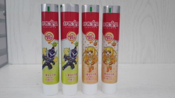 Quality 150mm Length Children Toothpaste Tube Aluminium Barrier Laminated With Screw Cap for sale