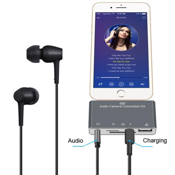 Lightning Adapter Card Reader Hub 5 in 1 Converter 8 Pin Lightning for iPhone 7 iPad Camera