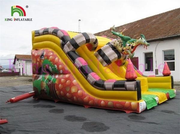 Quality Commercial PVC Tarpaulin Dinosaur Inflatable Dry Slide Digital Printing For Kids for sale