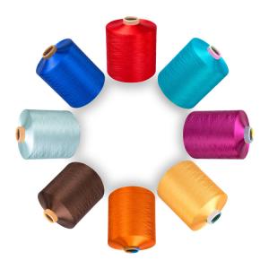 Dope Dyed DTY 100% Polyester Yarn High Uniformity For Carpet and Lable