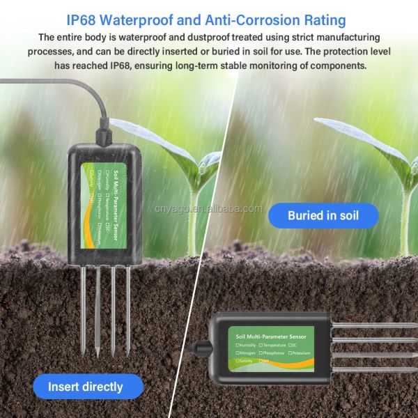 RS485 Soil Multi Parameter Sensor 8-in-1 EC pH NPK Temp Moisture Detection Agriculture Greenhouse Use