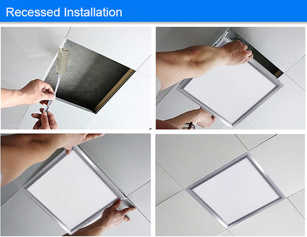 Modern Design LED Flat Panel Light Square Shape Recessed Installation Warm White Color