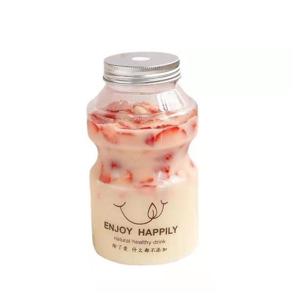 Quality 700ml Beverage Fruit Tea Yakult Bottle Plastic Type Transparent for sale