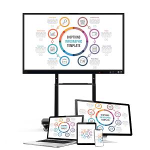 NTSC Touch Screen Interactive Whiteboard 400cd/M2 4K Lcd Tempered Panel 75