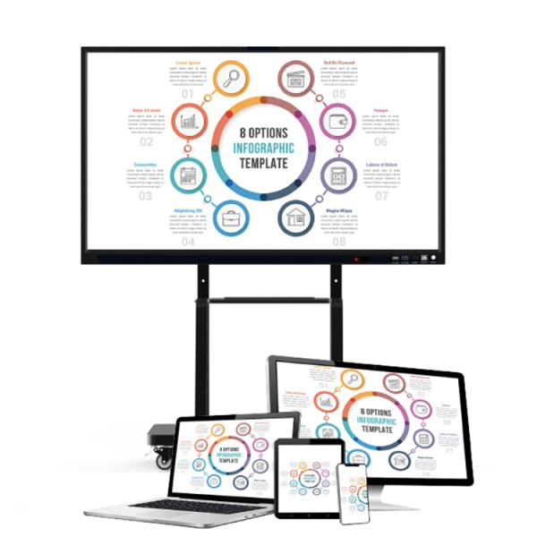 Quality NTSC Touch Screen Interactive Whiteboard 400cd/M2 4K Lcd Tempered Panel 75" for sale