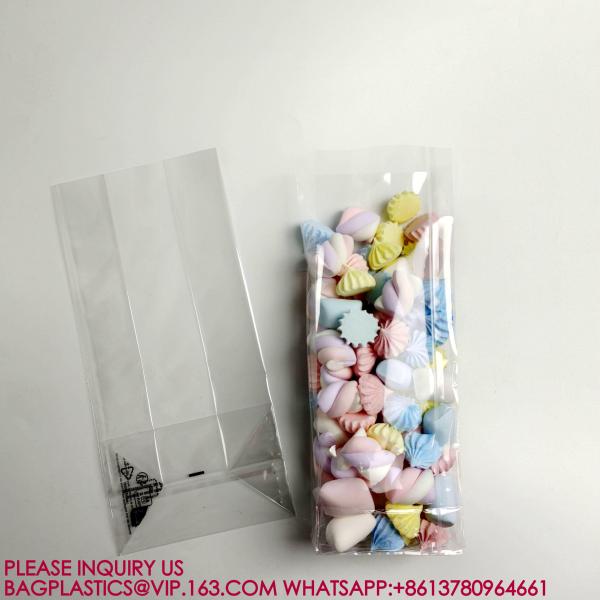 Side Gusset With Bottomo OPP Bag Square Bottom Cellophane Flat Plastic Bag For Bread