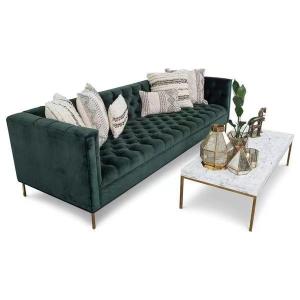 China Hunter Marble Green Velvet Sofa Set Hotel Lobby Sofa ODM on sale