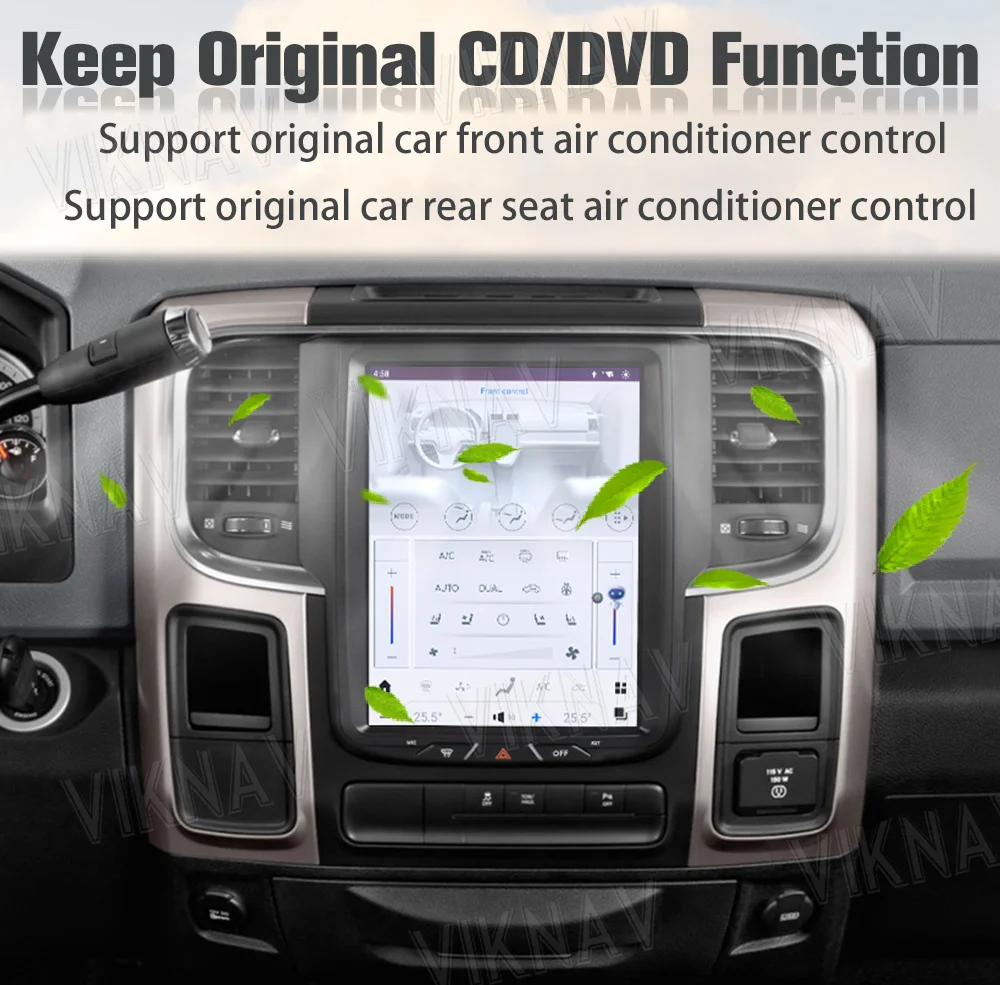 VIKNAV 10.5 inch For Dodge Ram 1500 (2013-2018) Automatic Touch Screen Android Radio Head Unit