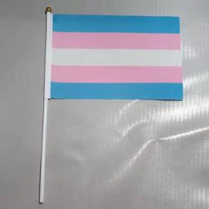 Buy cheap High Quality 100D Polyester Handheld LGBT Flags Custom Rainbow Flags product
