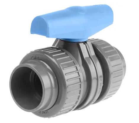 Quality +GF+ 355 PVC-U Double Union Ball Valve 1-1/4" – Corrosion-Resistant EPDM Sealed Industrial Pipe Valve – Unique GF Piping Systems Model 355 for Plumbing & Automation for sale