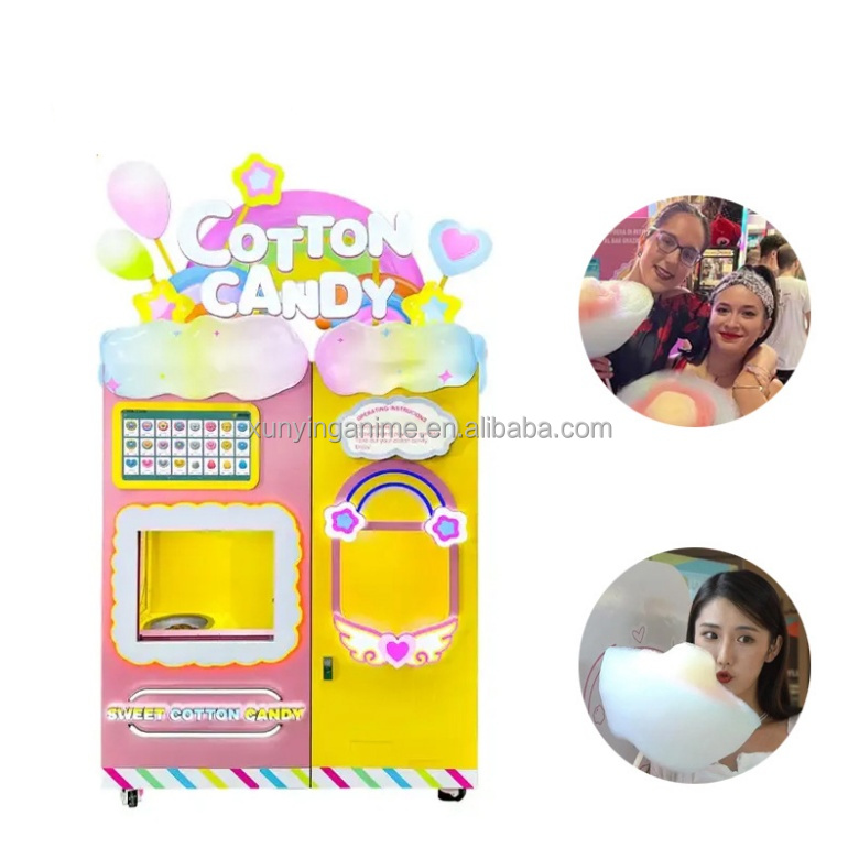 Customized Automatic Mini Cotton Candy Machine Vending Plastic Material