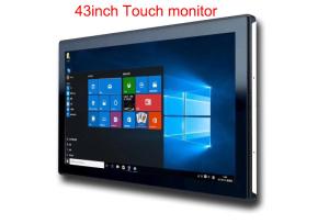 43 Inch Big Screen DVI Capacitive Touch Panel Monitor 1080P 10 Points