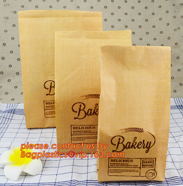 Custom Printing Recycled Brown Kraft Paper Bags,Custom Printed Factory Glassine Paper Bread Small Brown Bag, bagease