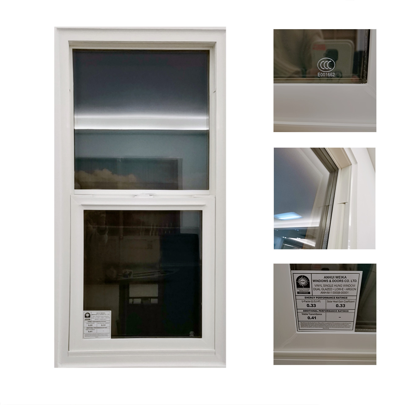 ODM UPVC Tilt And Turn Windows PVC Glass Window With Fixed Mosquito Net