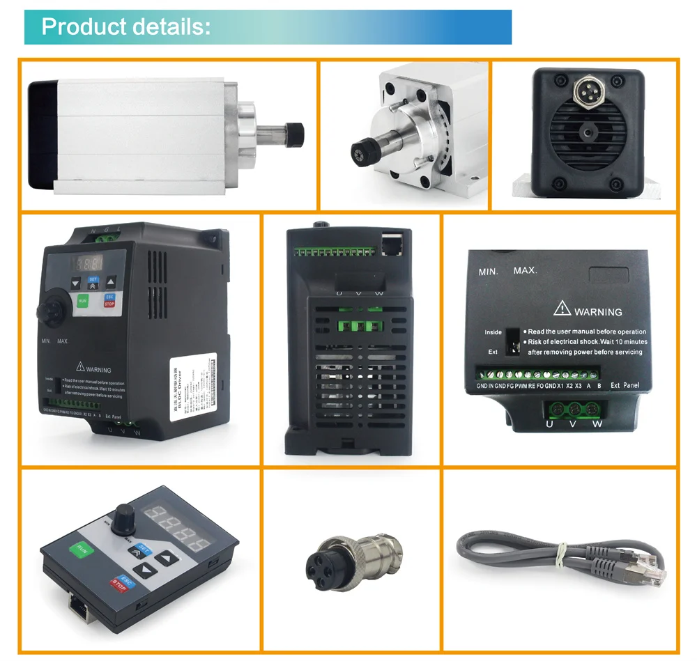 600W ER11 CNC Spindle Motor Kit With DBD600M2 BLDC Brushless Driver