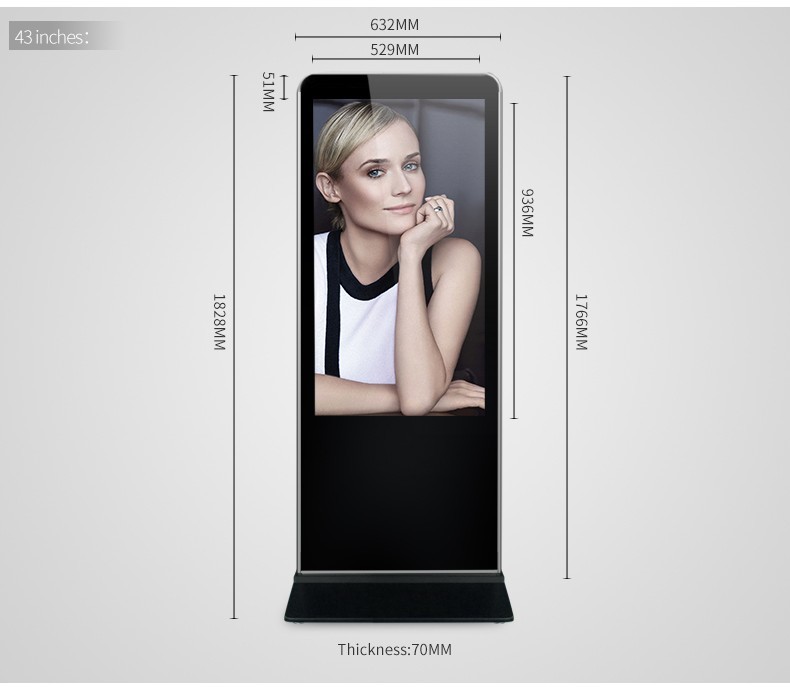 Network AD Interactive Free Standing Digital Signage Digital Signage Totem