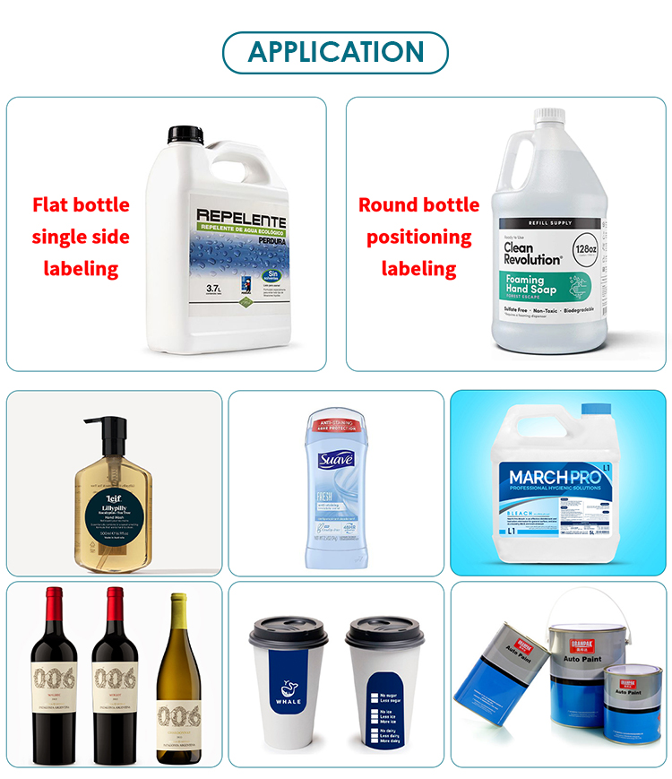 5 Gallon Pail Big Round And Flat Square Bottle Single Sticker Automatic Position Labeling Machine For Soap