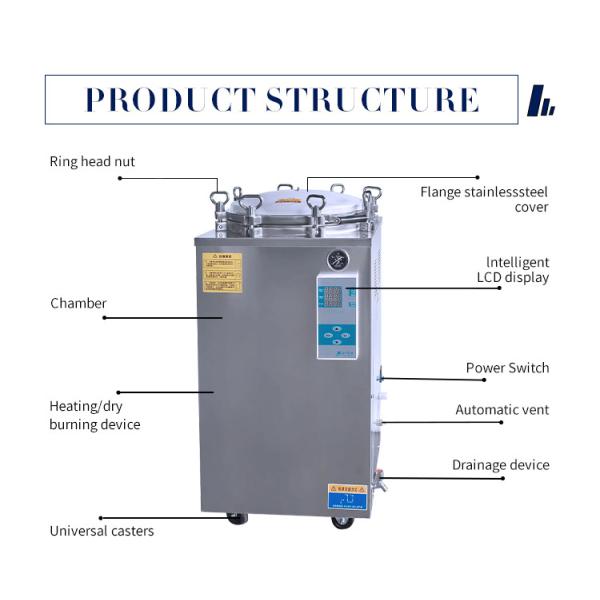 150L Mushroom Growing Equipment Vertical Steam Autoclave Sterilizer