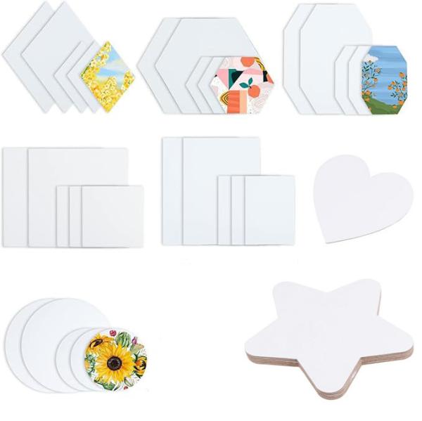 Quality Multi Shape Cradled Wood Canvas Panels Paint Canvas Boards Art Supplies Custom for sale