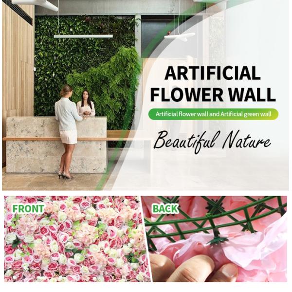 Silk Plastic Silk Flower Wall Decor Artificial Flower Backdrop OEM ODM