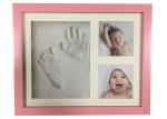 Custom Color Baby Clay Handprint & Footprint Keepsake With Stand And Hanger