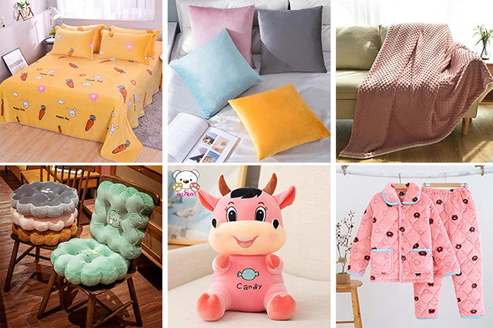 Printed Velboa Fabric Soft Polyester Toy Fabric Minky Plush Fabric For Blanket